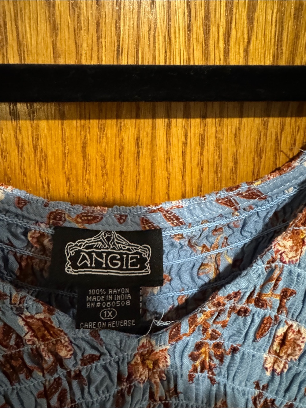 Angie Light Blue Floral Smocked Mini Dress - Picture 5 of 6